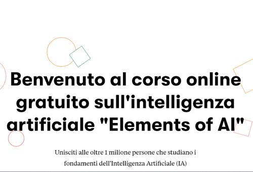 Corso online gratuito sull'intelligenza artificiale "Elements of AI"