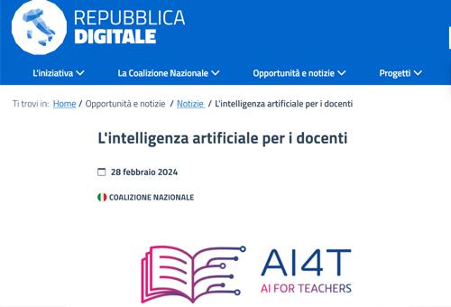 L'intelligenza artificiale per i docenti