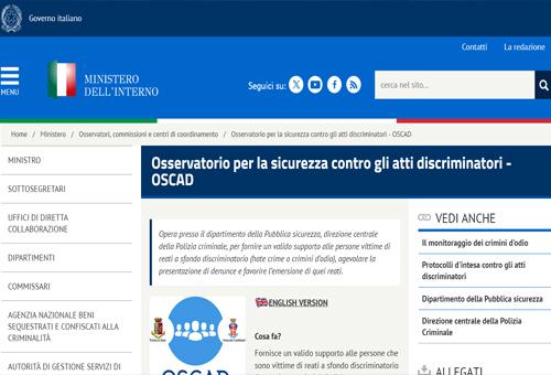 Osservatorio per la sicurezza contro gli atti discriminatori - OSCAD