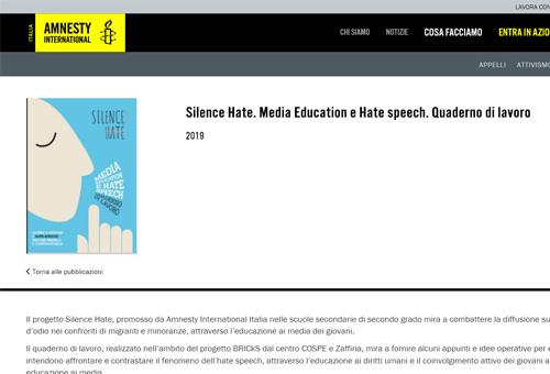 Silence Hate. Media Education e Hate speech. Quaderno di lavoro